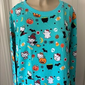 Hello‎ Kitty Halloween Themed Women's Top - Teal, Bamboo